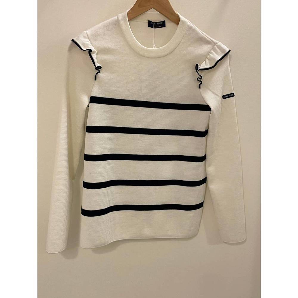 NEW SAINT JAMES women's plouha sweater in ecume/marine